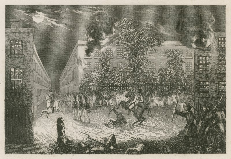 Os motins em Bristol, 1831 de English School