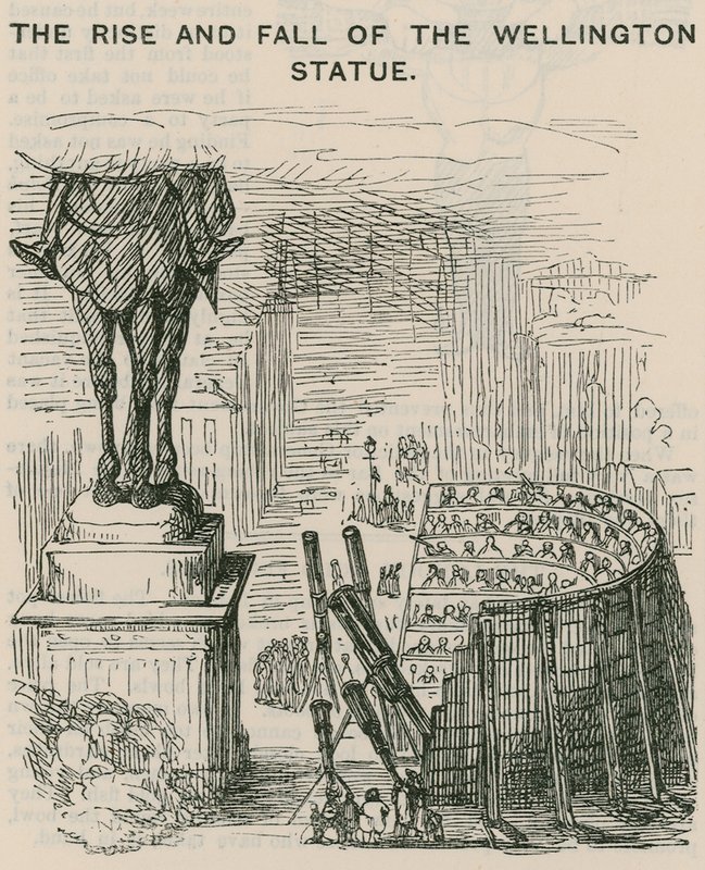 A ascensão e queda da estátua de Wellington; desenho animado de English School