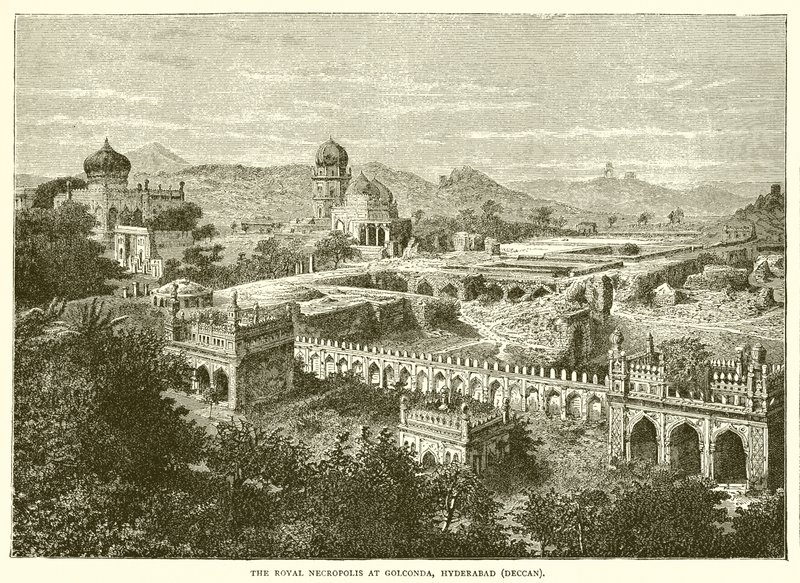 A necrópole real em Golconda, Hyderabad de English School
