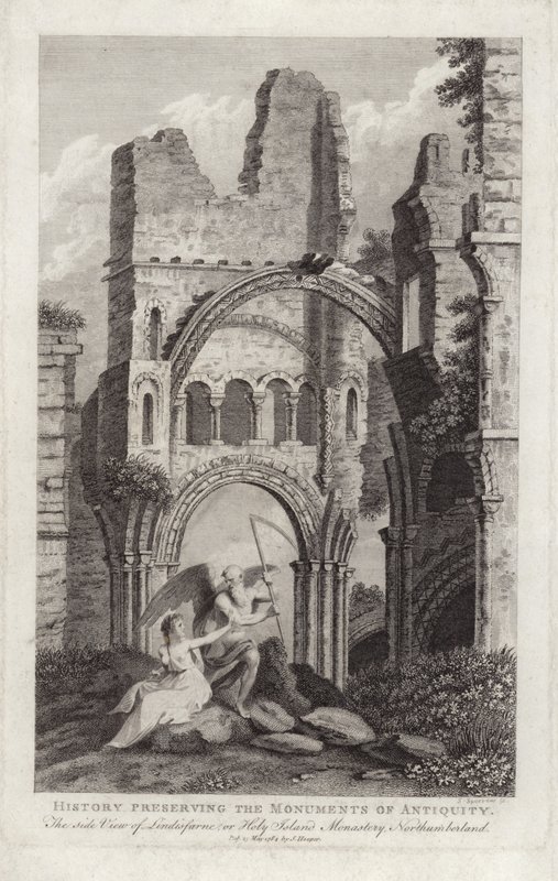 A, lado, vista, de, lindisfarne de English School