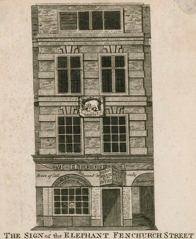 O sinal do elefante, Fenchurch Street, Londres de English School