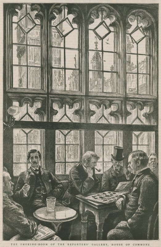 A sala de fumar da Galeria de Repórteres, Câmara dos Comuns de English School