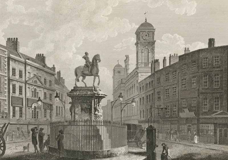 A estátua de Charles I a cavalo de English School