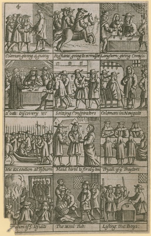 A história de Edward Coleman, julgado por traição em 27 de novembro de 1678 de English School