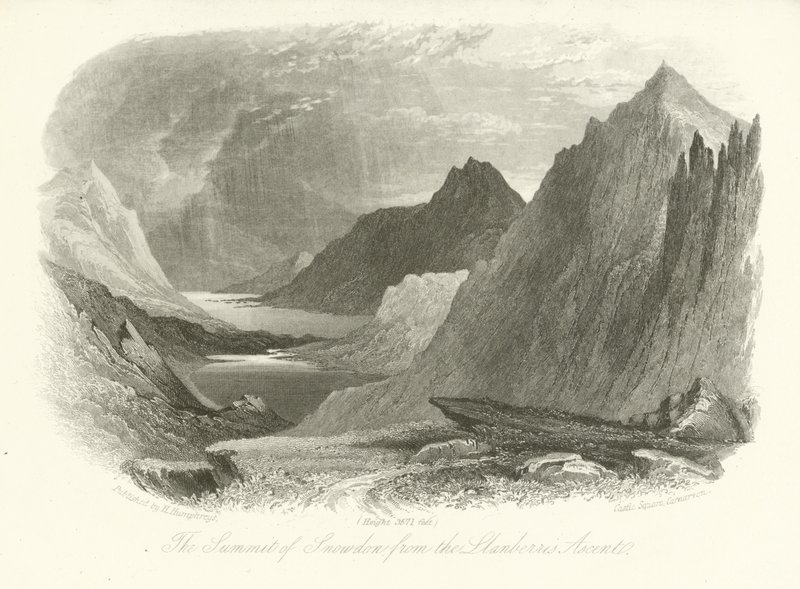A cúpula de Snowdon da subida Llanberis, País de Gales de English School