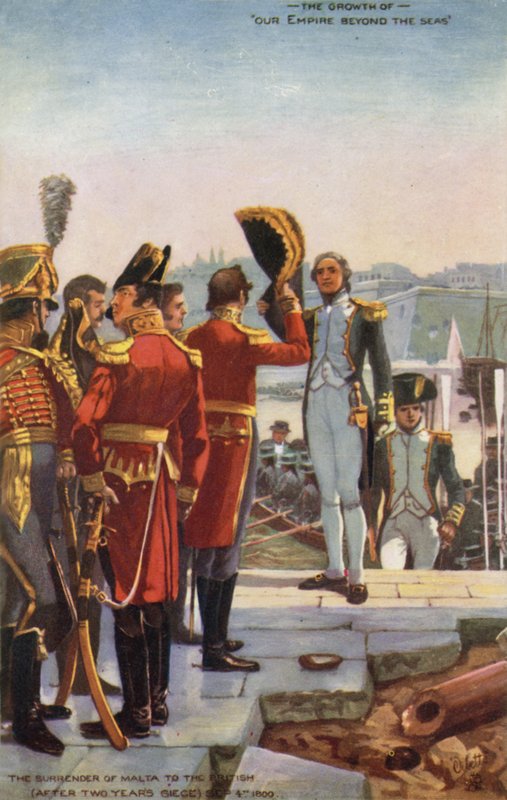 A rendição de Malta aos britânicos, 4 de setembro de 1800 de English School