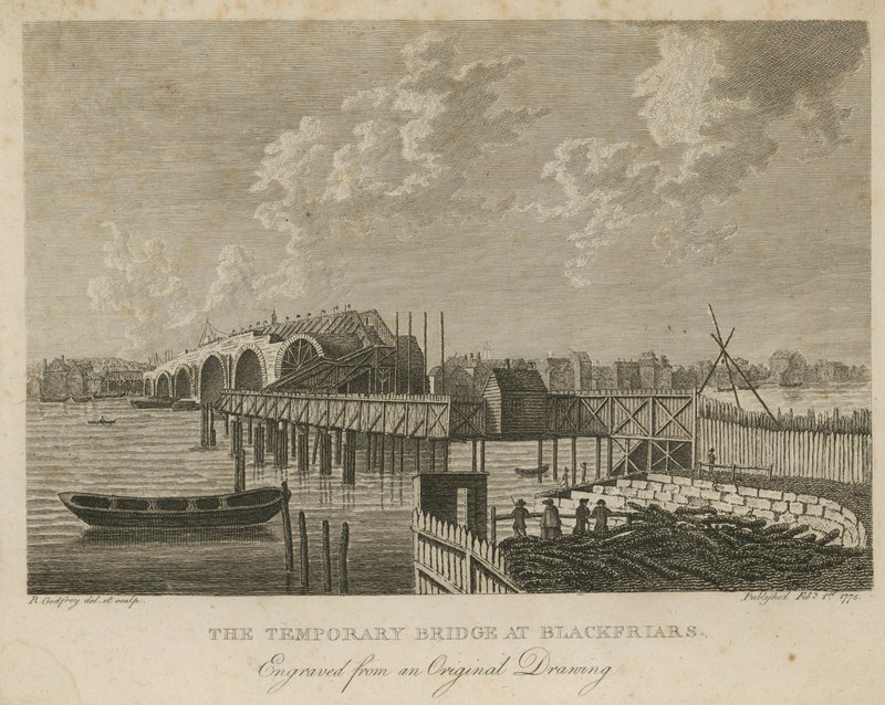 A ponte temporária em Blackfriars de English School