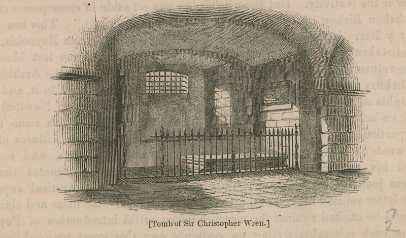 O túmulo de Sir Christopher Wren de English School