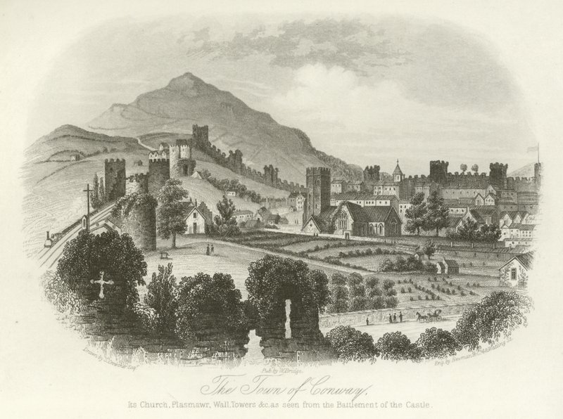 A, cidade, de, conwy, norte gales de English School