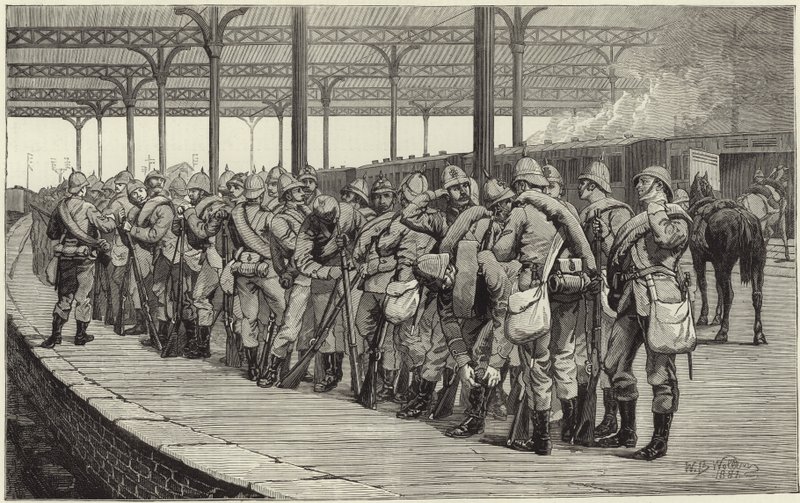 A revisão voluntária: partida do corpo de artistas da estação ferroviária de Victoria de English School