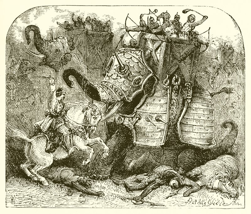 O elefante de guerra dos antigos de English School