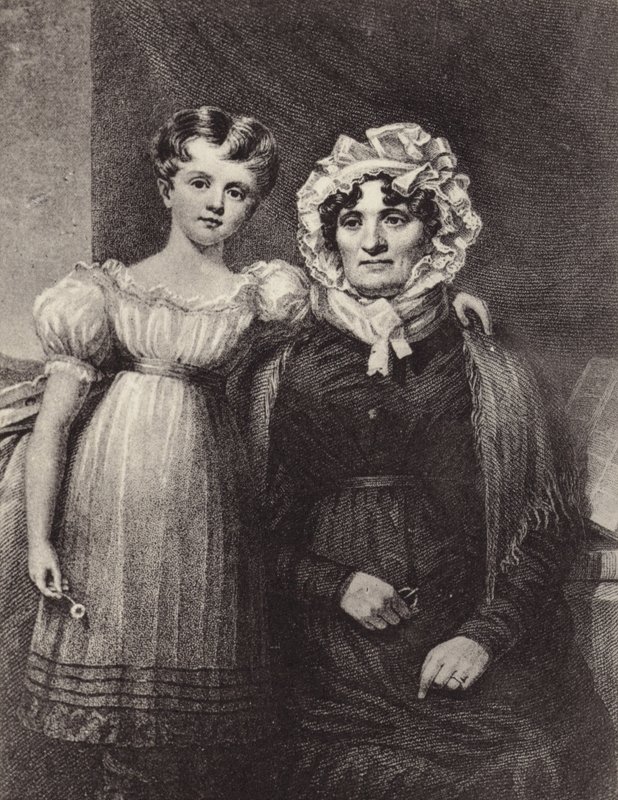 A viúva e neta de Robert Burns de English School