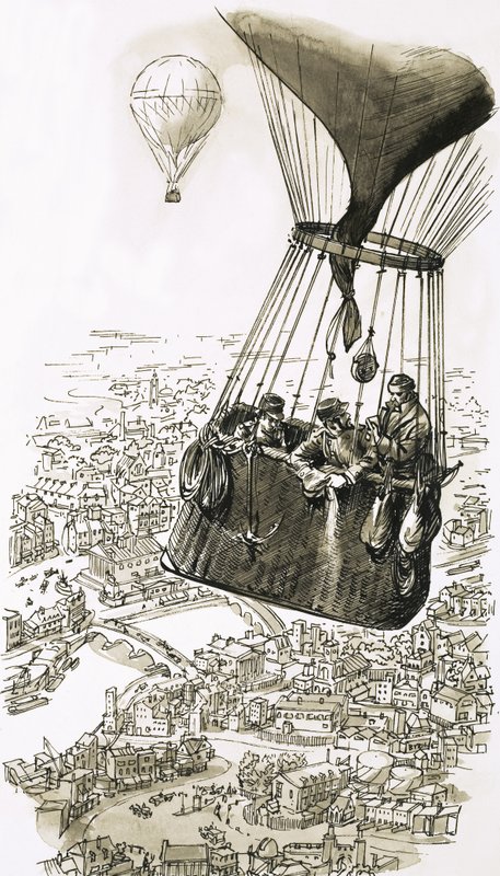 O primeiro serviço de correio aéreo regular do mundo foi estabelecido em 1870 de English School