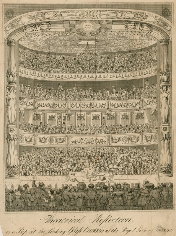Reflexão teatral ou um pio na cortina de vidro no Royal Coburg Theatre de English School