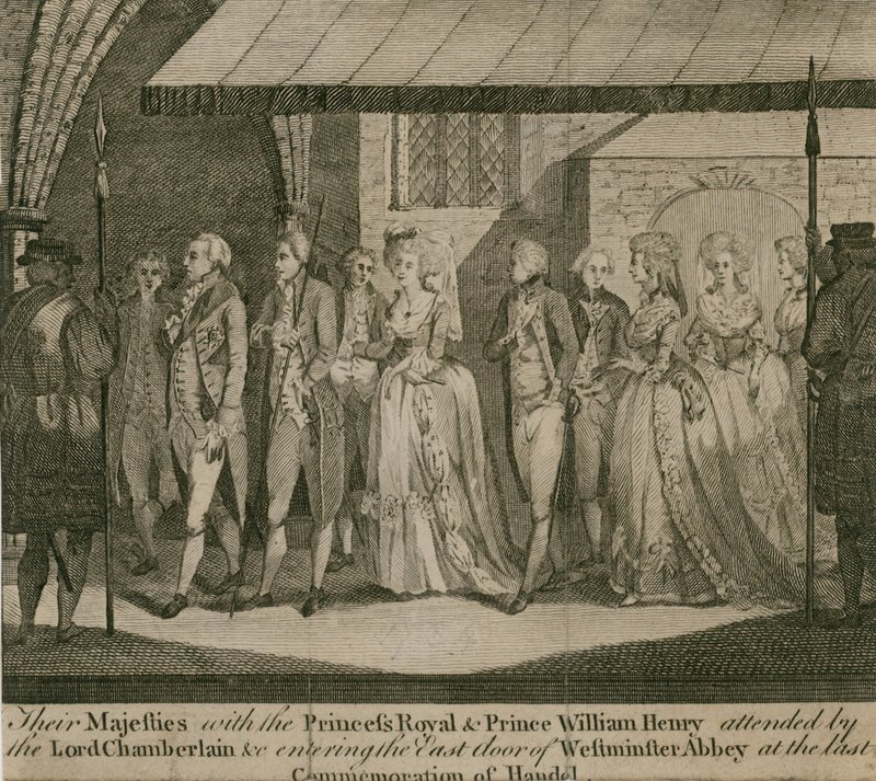 Suas Majestades com a Princesa Real e o Príncipe William Henry de English School