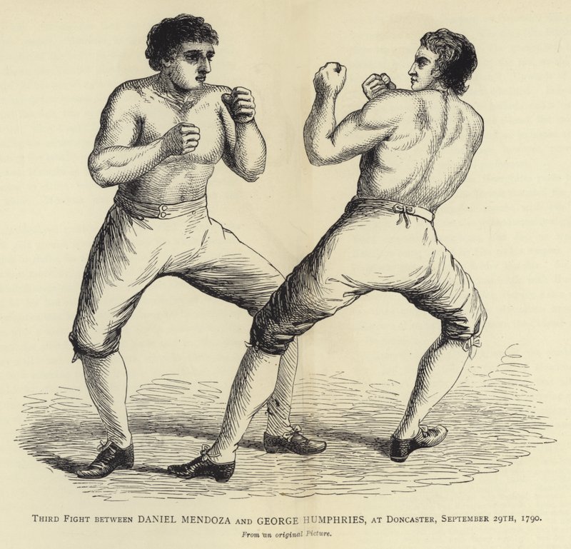Terceira luta entre Daniel Mendoza e George Humphries, em Doncaster, 29 de setembro de 1790, de uma foto original de English School