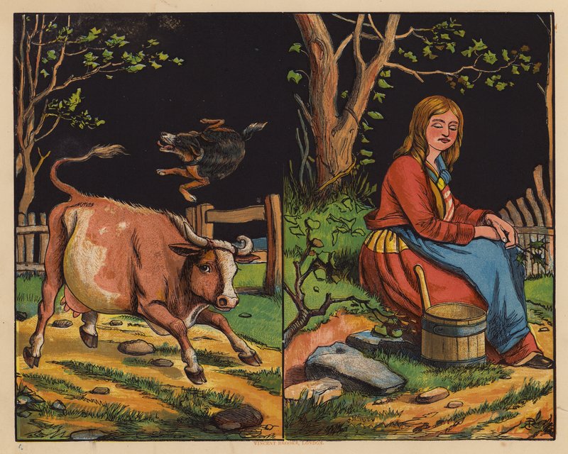 This Is The Cow; This Is The Maiden Forlorn (litografia a cores) de English School