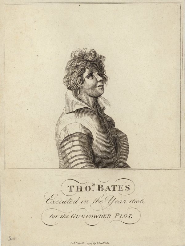 Thomas Bates executado no ano de 1606 para o lote de pólvora de English School