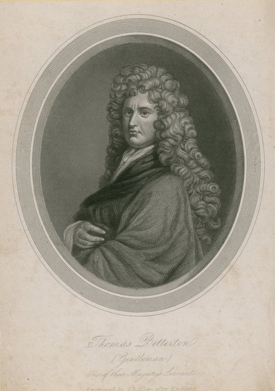 Thomas Betterton (Gentleman), um dos seus Majestys Servants de English School