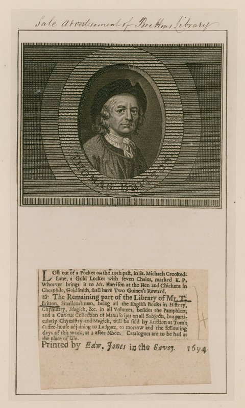 Thomas Britton, o pequeno homem de carvão musical de English School
