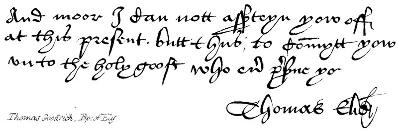 Thomas Goodrich, Bp: de Ely de English School
