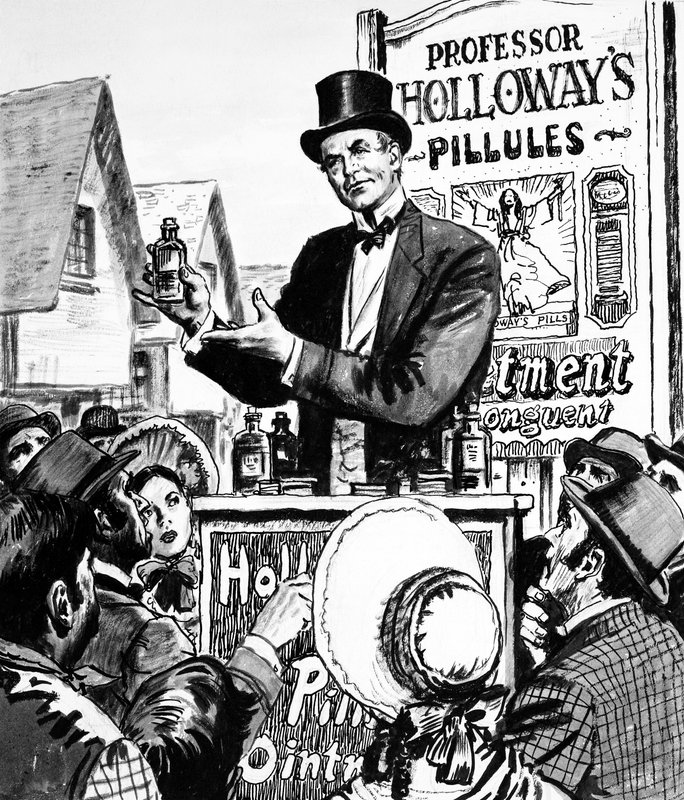 Os remédios de Thomas Holloway tinham nomes impressionantes de English School