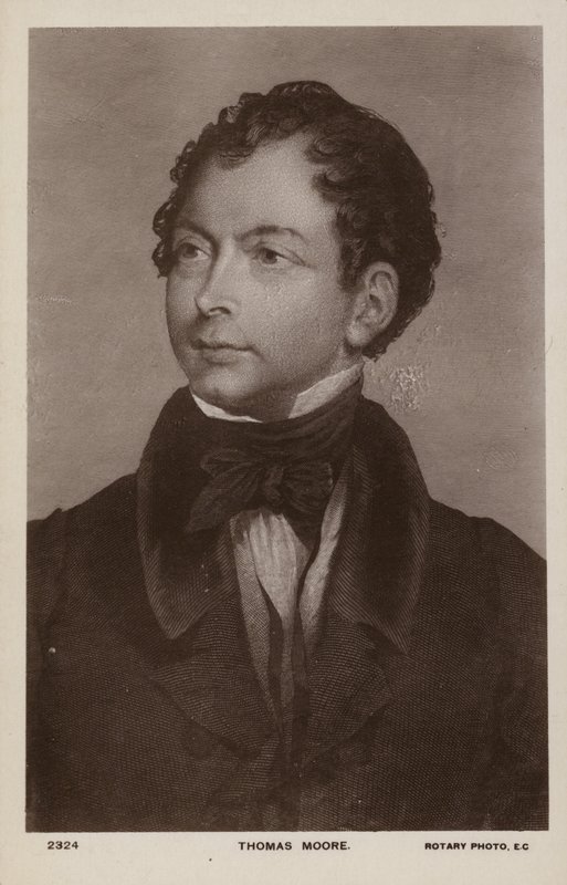 Thomas Moore (1779-1852), poeta, cantor e animador irlandês (litografia) de English School