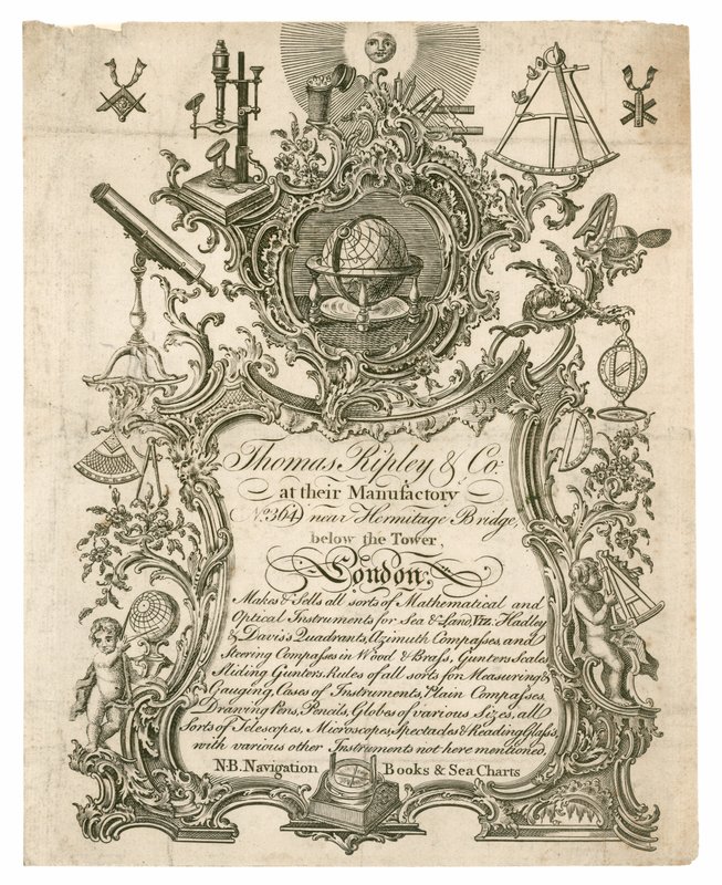 Thomas Ripley & Co, cartão de comércio de English School