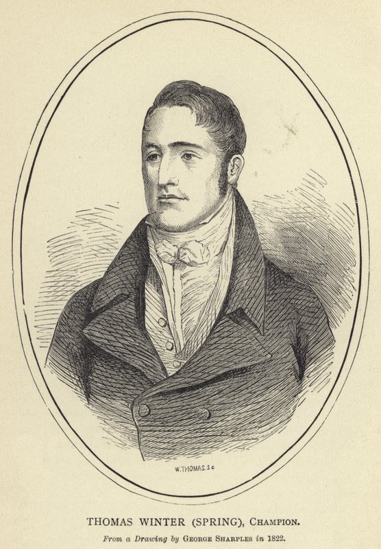 Thomas Winter, Primavera, campeão, de um desenho de George Sharples em 1822 de English School