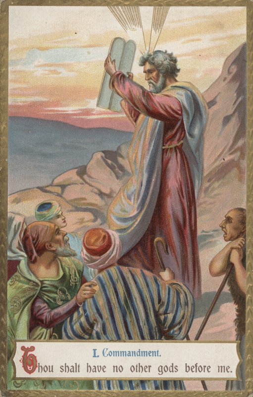 Tu não tens outros deuses diante de mim (chromolitho) de English School