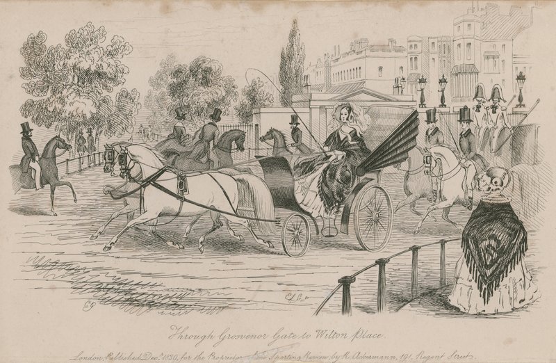 Através do Portão do Governador para Wilton Place, Hyde Park, Londres de English School