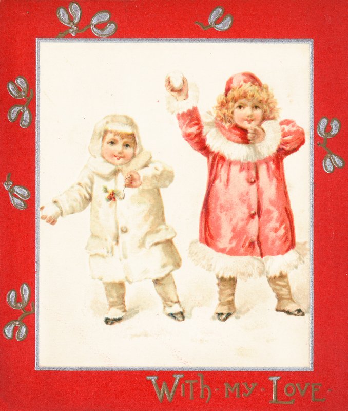 Jogando Bolas De Neve, Cartão De Natal. de English School