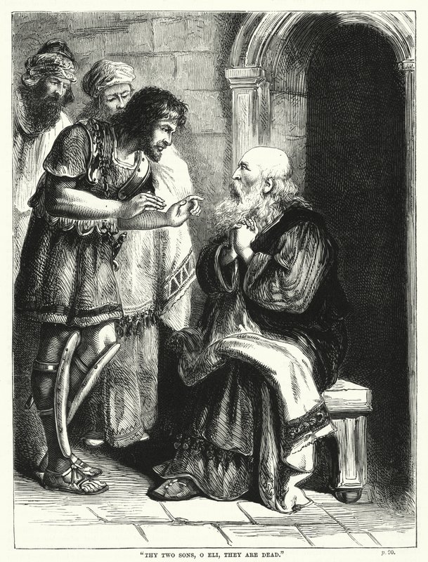 "Os teus dois filhos, ó Eli, estão mortos" (gravura) de English School