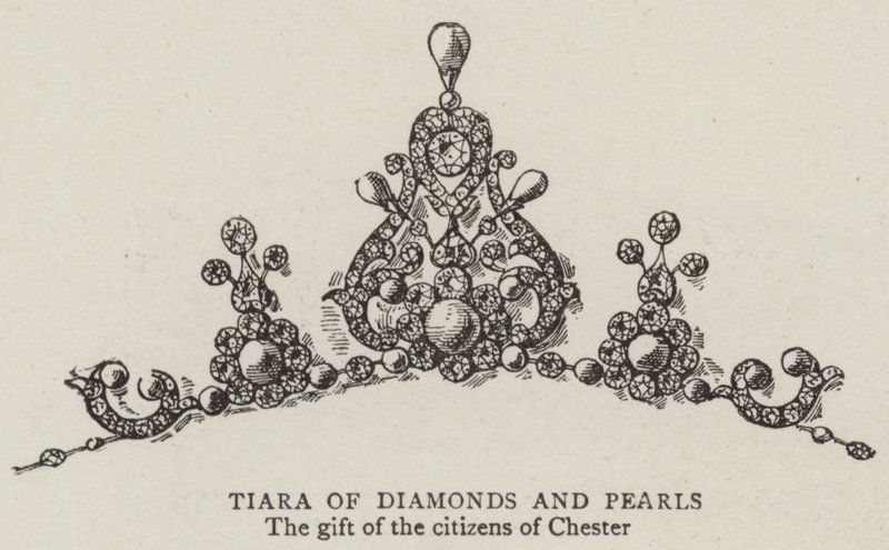 Tiara de Diamantes e Pérolas (gravura) de English School