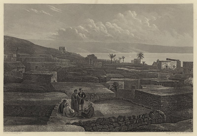 Tiberíades, e o Mar da Galileia (gravura) de English School