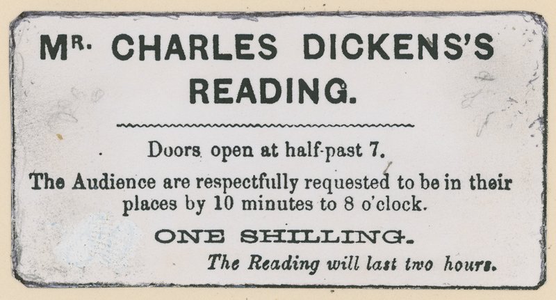 Bilhete para uma leitura de Charles Dickens de English School