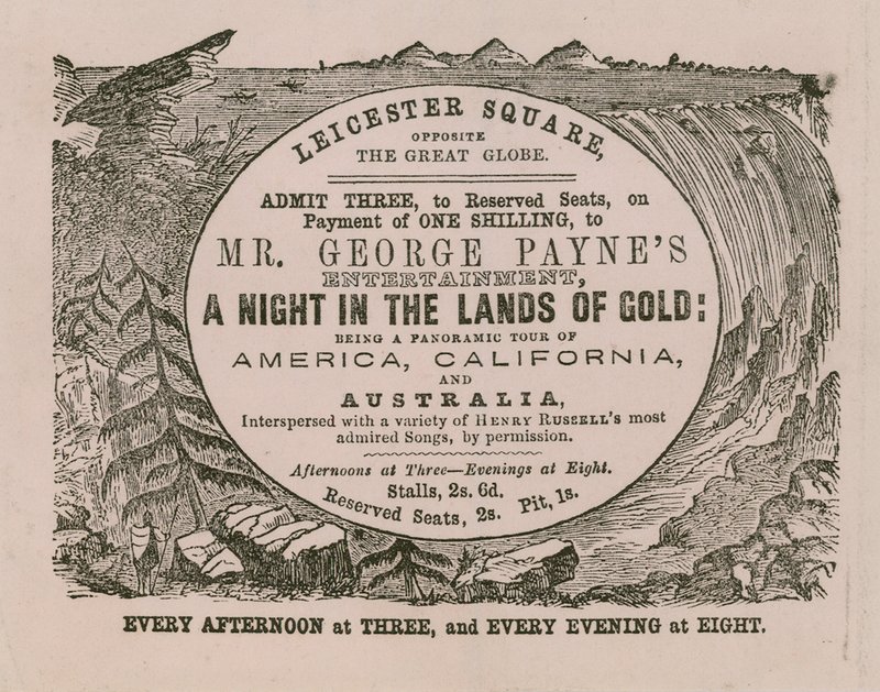 Bilhete para admissão ao Sr. George Paynes entretenimento Uma noite nas terras de ouro de English School
