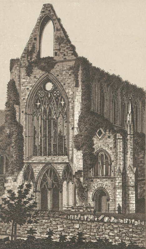 Tintern Abbey, frente oeste (lito) de English School