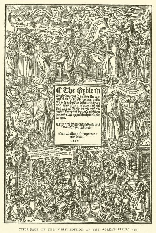 Página de rosto da primeira edição da Grande Bíblia, 1539 de English School