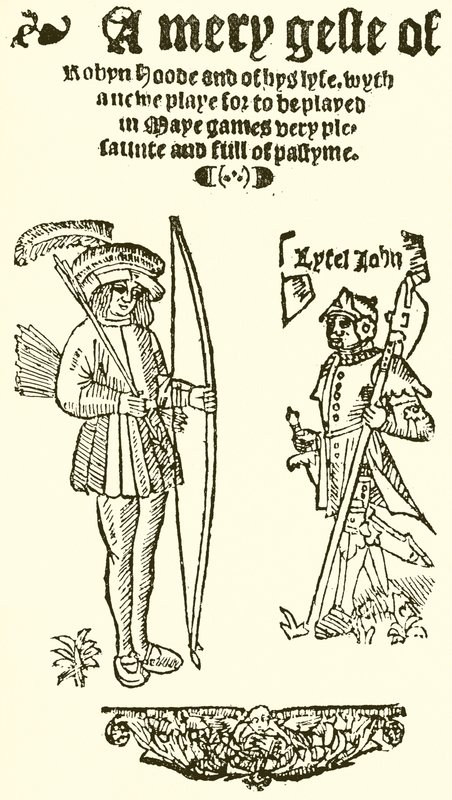 Página de título de A Mery Geste de Robyn Hood, 1550 de English School