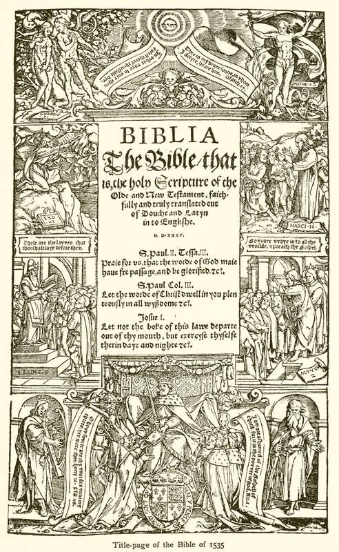 Página de título da Bíblia de 1535 de English School