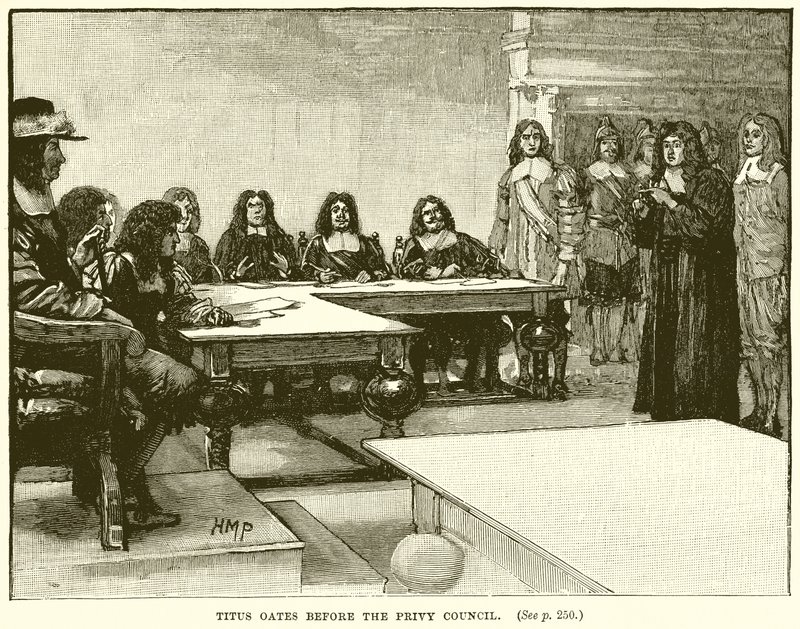 Titus Oates antes do Conselho Privado de English School