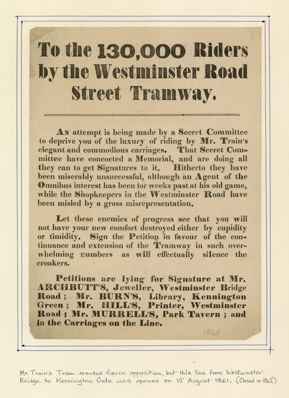 Aos 130.000 cavaleiros pelo Westminster Road Street Tramway de English School