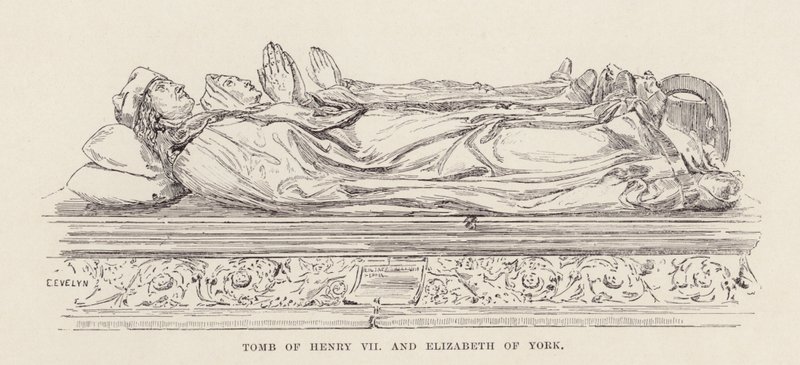 Túmulo de Henrique VII e Isabel de York (litografia) de English School
