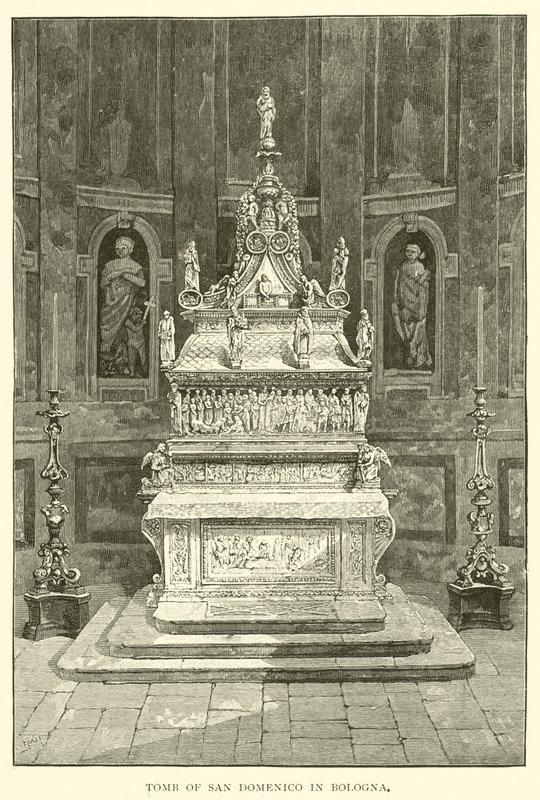 Túmulo de San Domenico em Bolonha (gravura) de English School