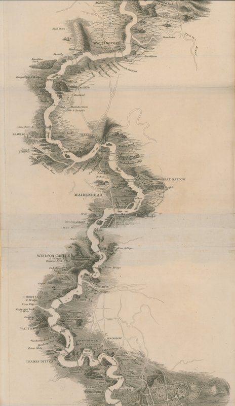 Tomblesons Mapa Panorâmico do Tamisa e Medway de English School