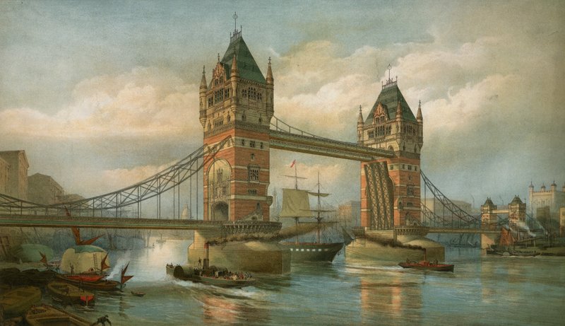 Tower Bridge, em Londres de English School