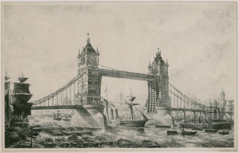 Tower Bridge, em Londres de English School