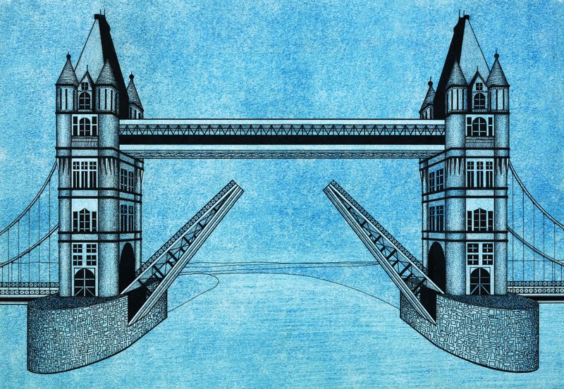 Tower Bridge, em Londres de English School