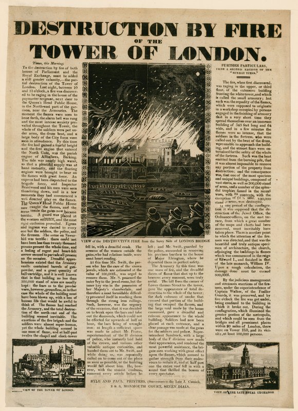 Torre do Incêndio de Londres, 1841 de English School